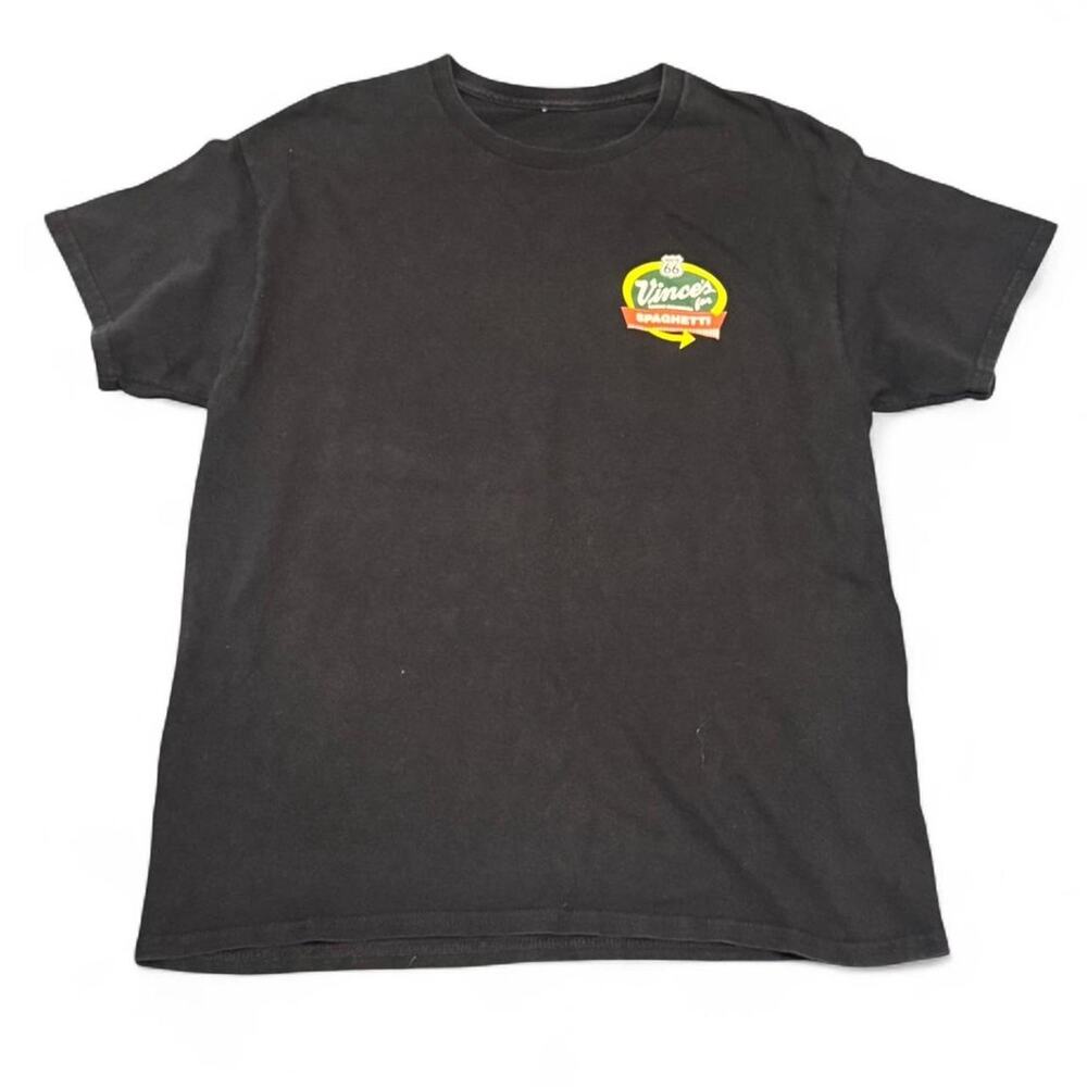 American Vintage VTG 2000s Vince’s Spaghetti Cali Black Graphic T-Shirt — M/L